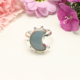 Owyhee Blauwe Opaal Fairy | .925 Ring Moon nr. 17 ZELDZAAM!
