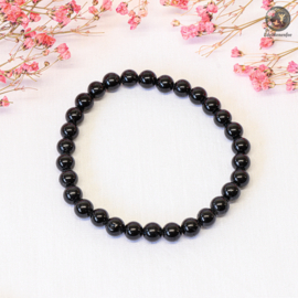 Zwarte Toermalijn kogelarmband 6 mm