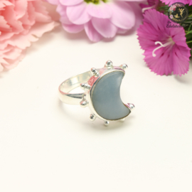 Owyhee Blauwe Opaal Fairy | .925 Ring Moon nr. 17 ZELDZAAM!