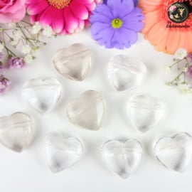 Bergkristal hart doorboorde hanger ~ 3 cm