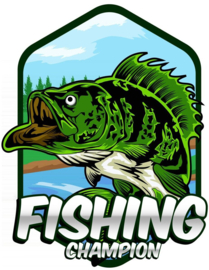 Fishing fullcolour sticker van 20 cm