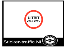 Uitrit vrijlaten sticker