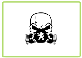 Peugeot skull sticker
