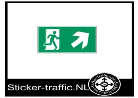 Vluchtweg rechts naar boven sticker