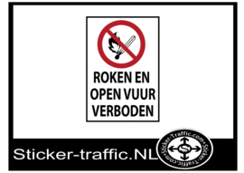 Roken en open vuur verboden sticker