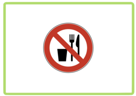 Eten en drinken verboden sticker
