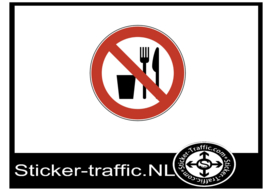 Eten en drinken verboden sticker