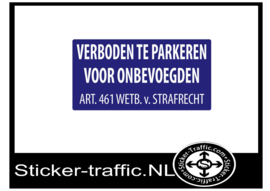 Verboden te parkeren voor onbevoegden sticker