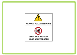 Gevaar besloten ruimte sticker