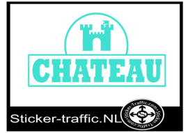 Chateau met logo full colour turquoise  sticker