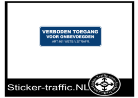 Verboden toegang voor onbevoegden sticker