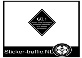 Categorie 1 uitsluitend voor verwijdering sticker