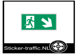 Vluchtweg rechts beneden sticker