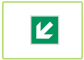 Schuin links naar beneden sticker