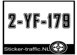 Boot registratie nummer 2- YF-179 sticker ( set van 2 stuks)