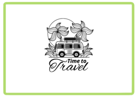 Time to travel caravan en camper sticker