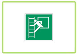 Nooduitgang met ladder sticker