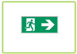 Vluchtweg naar rechts sticker