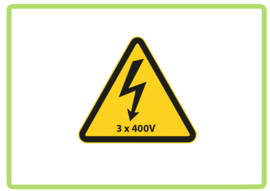 Elektriciteit 3 x 400V sticker