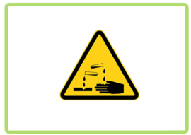 Bijtende stof sticker