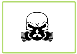 Mitsubishi skull sticker