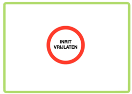 Inrit vrijlaten sticker