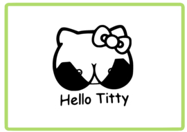 Hello Titty sticker design 1