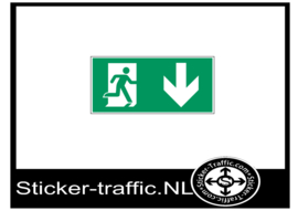 Vluchtwegen pijl naar beneden sticker