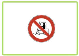 Heftruck verboden sticker