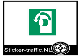 Openen door naar links te draaien sticker