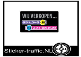 Wij verkopen geen alcohol aan onder de 18 sticker