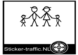 Happy family stick design 4 sticker
