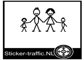 Happy family stick design 5 sticker
