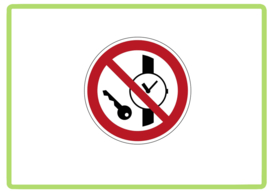 Metalen voorwerpen verboden sticker