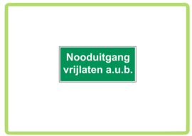Nooduitgang vrij laten sticker
