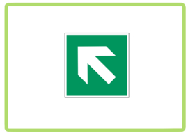 Links schuin naar boven sticker