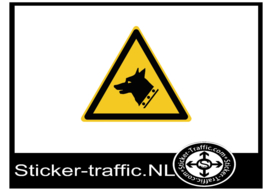 Waarschuwing hond sticker