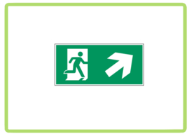 Vluchtweg schuin rechts naar boven sticker