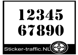 Cross nummers design 7 sticker