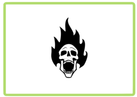 Skull in flame sticker