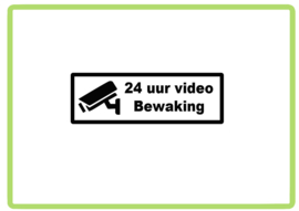 24 uur video video bewaking sticker