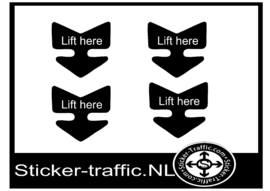 Lift Here boot sticker set van 4 stuks
