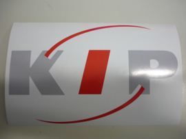 Kip Special edition zilver/grijs met rood caravan sticker Fullcolour