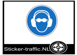 Bril en gehoorbescherming sticker