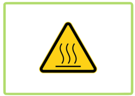 Warm oppervlak sticker