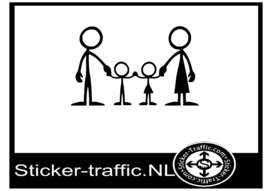 Happy family stick design 1 sticker