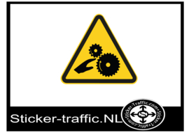 Draaiende tandwielen of walsen sticker