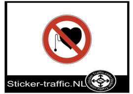 Verboden voor mensen met pacemaker sticker