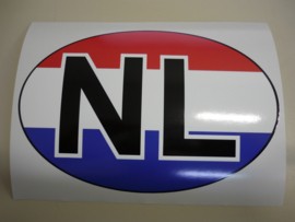 Nederlandse vlag NL fullcolour sticker 20 cm breed