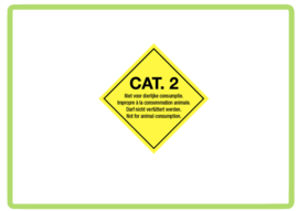 Cat 2 niet voor dierlijke consumptie sticker